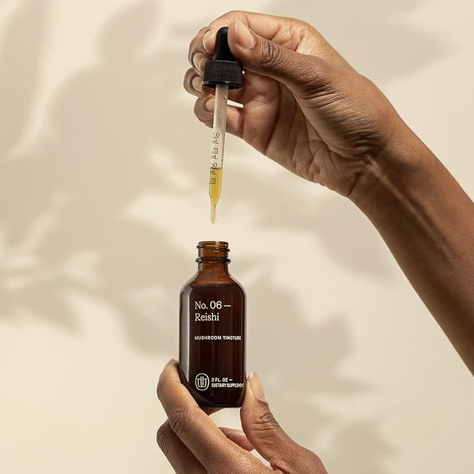 Reishi Mushroom Extract - Double Extracted Fruitbody Mushroom Tincture | Wellness Booster Improve Sleep Balance Hormones (60 Servings)