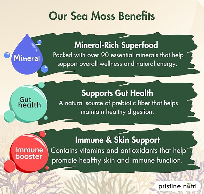 Sea Moss | Raw Wildcrafted Irish Seamoss from St. Lucia | Golden Sun-Dried | Makes 160+ oz of Sea Moss Gel | 100% Natural Vegan Non-GMO | True Mineral-Rich Superfood | 8 oz bulk package