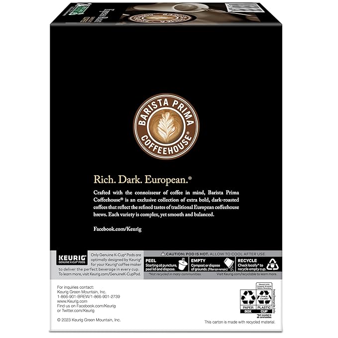Barista Prima Coffeehouse Espresso Roast Coffee Keurig Single Serve K-Cup Pods 96 Count