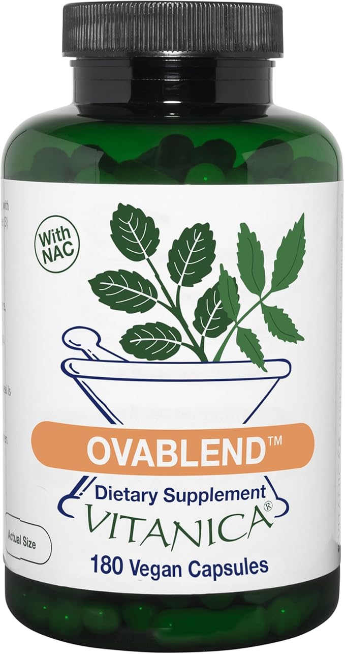 Vitanica OvaBlend - Endorine and Ovulation Support for Women with NAC Chromium Green Tea and Saw Palmetto - Supports Healthy Ovulation - Vegan - 180 Capsules