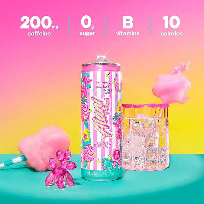 Alani Energy Drink Variety Pack – Lime Slush Strawberry Sunrise &amp Cotton Candy – Sugar Free Low Calorie Energy Drinks 12 fl oz Cans (6 Pack)