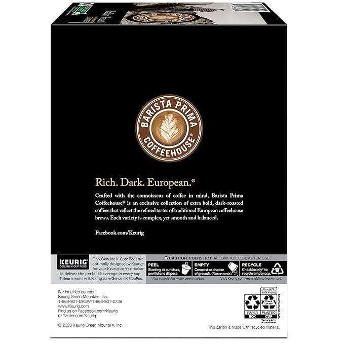 Barista Prima Coffeehouse Italian Roast Keurig Single Serve K-Cup Pods 96 Count