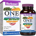 Bluebonnet Nutrition One for Men Whole Food-Based Multiple Daily Nutrition* Non-GMO Vegetarian Friendly Kosher Gluten-Free Soy-Free Dairy-Free Iron Free 60 Vegetable Capsules 60 Servings