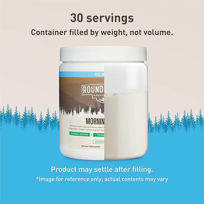 ROUNDHOUSE PROVISION Morning Kick Powder Supplement for Healthy Digestion Energy Levels and Overall Wellness 30 Servings (9.1 Ounce (Pack of 1) Watermelon Mint)