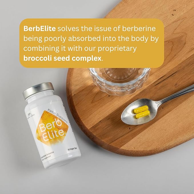 Mara Labs BerbElite | 350mg Berberine HCL &amp Broccoli Seed Complex for Increase Bioavailability | 60 Vegan Capsules