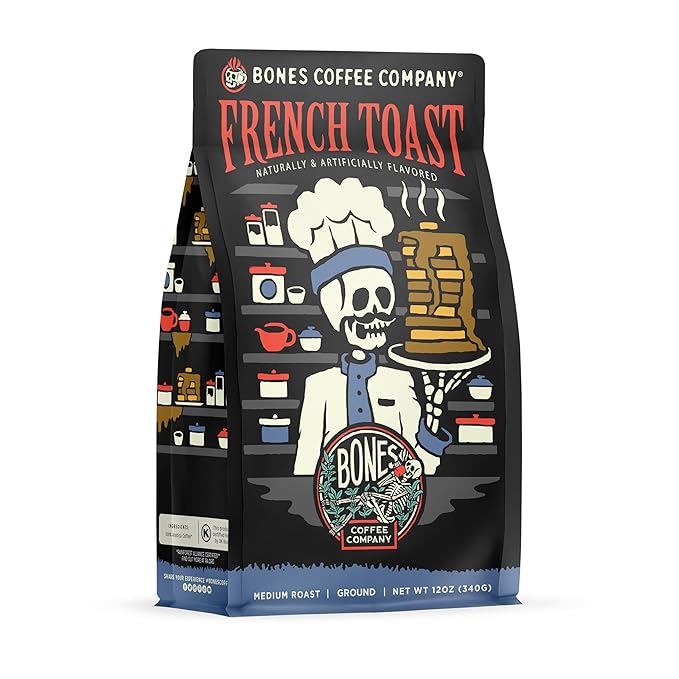 Bones Coffee Company Blueberry Blast Cake With French Toast Ground Coffee 12 oz Bundle