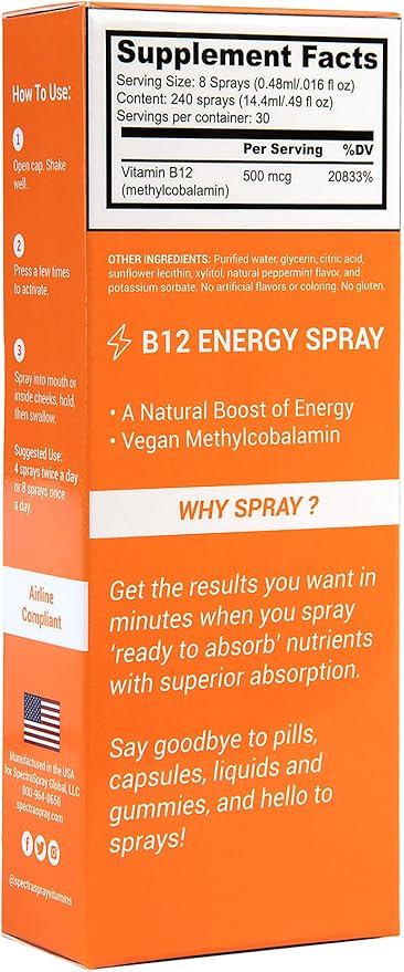 Spectraspray Sleep &amp Energy Duo – Melatonin-Free Sleep Support &amp Vegan B12 Oral Spray