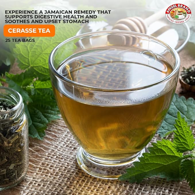 Angel Brand Cerasse Tea Bags Jamaican 25 – Pack of 3 – Herbal Tea for Cleansing Detox &amp