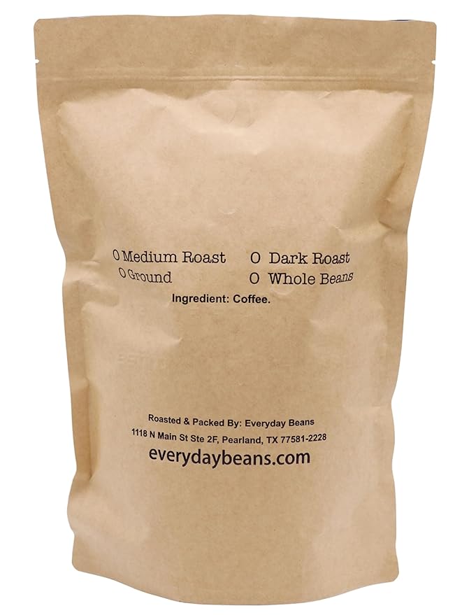 Medium Roast Ground Coffee by Everyday Beans – Smooth Balanced Flavor – 32 oz Bag