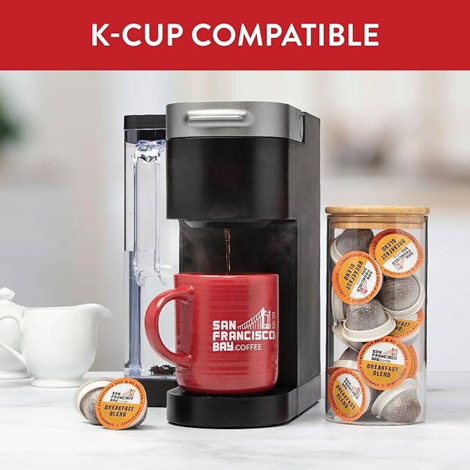 San Francisco Bay Compostable Coffee Pods - Breakfast Blend (36 Ct) K Cup Compatible including Keurig 2.0 Medium Roast