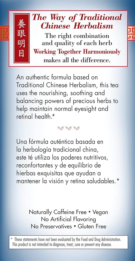 Bravo Tea Healthy Eyes Herbal Tea Caffeine Free 20 Tea Bags 6 Count