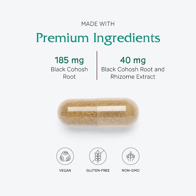 Vitanica Black Cohosh Cimicifuga Extract Plus Vegan 120 Capsules