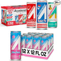 Accelerator Active Energy Drink Sugar Free Zero Carbs – Variety Pack &amp Cotton Candy 12oz Can (12 Pack Each) with 200mg Natural Caffeine Ashwagandha CoQ10 &amp Green Tea for Focus &amp Energy