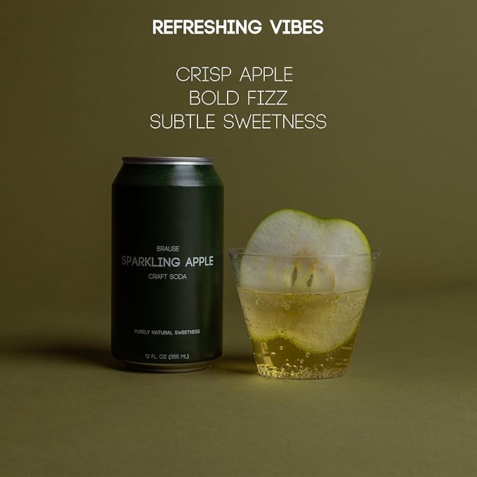 Brause Sparkling Apple Craft Soda – German Premium Craft Drink Purely Natural Sweetness Non-Alcoholic Refreshing: Crisp Apple Bold Fizz &amp Subtle Sweetness Health-Conscious Premium Natural In