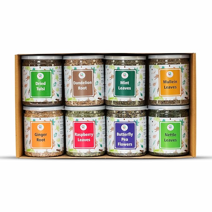 Loose Leaf Tea Set | Upto 450 Servings | Set of 8 teas for Wellness and Flavor Enthusiasts | Experience Blissful Infusion &amp Refreshing Aromatic Teas! | 100% Natural Ingredients | by Yogi's Gift®