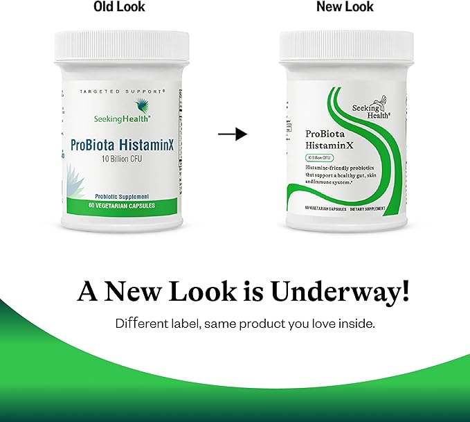 Seeking Health ProBiota HistaminX - Digestion Supplement for Gut Health Support - Support Histamine with Lactobacillus Plantarum &amp Lactobacillus Salivarius - Support Immune &amp Skin Health - 60