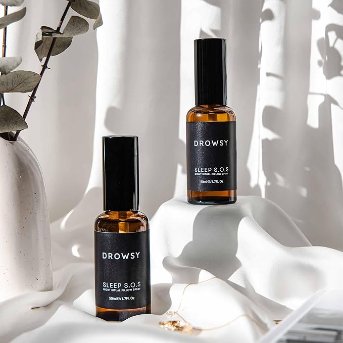 DROWSY SOS Sleep Pillow Spray - Instantly Elevate Your Sleep Experience Long Lasting &amp Effective Formula 6 Month Supply - Natural Vegan Ingredients 50ml / 1.7 Fl. Oz