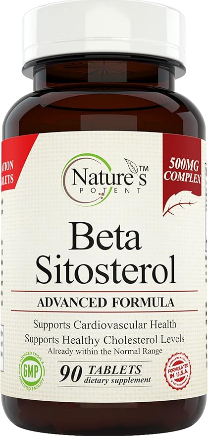 Nature's Potent Beta Sitosterol 500 Mg Supplement for Prostate Support &amp Healthy Cholesterol Levels 90 (Capsules)