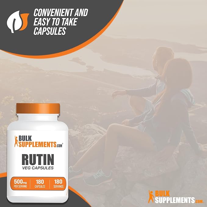 BulkSupplements.com Rutin 500mg Capsules - from Saphora Japonica Rutin Supplement Rutin Pills - Antioxidants Supplement - Vegan &amp Gluten Free 1 Capsule per Serving 180 Veg Capsules