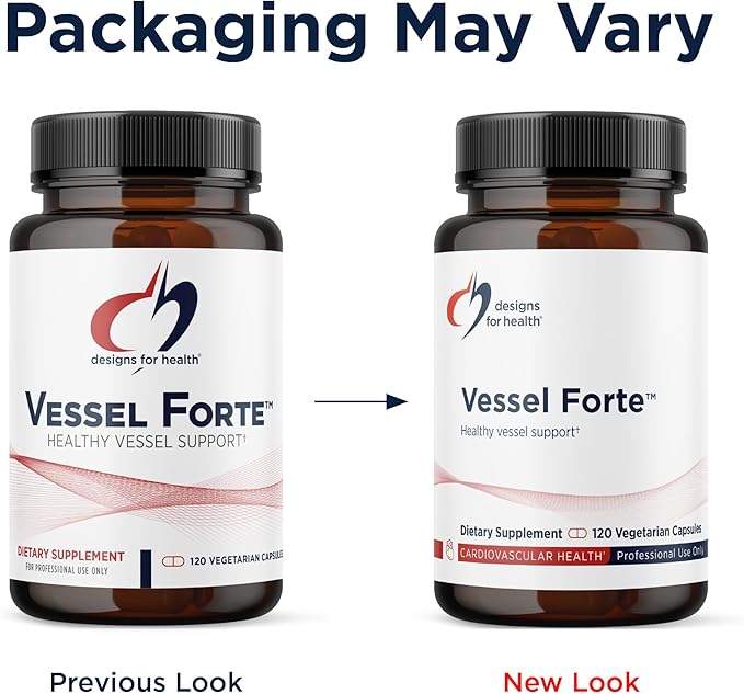 Designs for Health Vessel Forte - Healthy Blood Vessel Support Supplement with Diosmin Quercetin Gotu Kola Extract Horse Chestnut + Grape Seed - Non-GMO (120 Capsules)