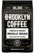 BROOKLYN COFFEE Whole Bean French Dark Roast (5lb) Silky Smooth Bold Balanced - Fresh Bulk Coffee Beans Roasted Weekly in NYC