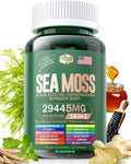 Sea Moss 12000mg Black Seed Oil 6000mg Ashwagandha 3000mg Turmeric 1000mg Bladderwrack 2000mg Burdock 3000mg &amp Vitamin C &amp D3 with Elderberry Manuka Dandelion Yellow Dock Iodine Chlorophyll AC