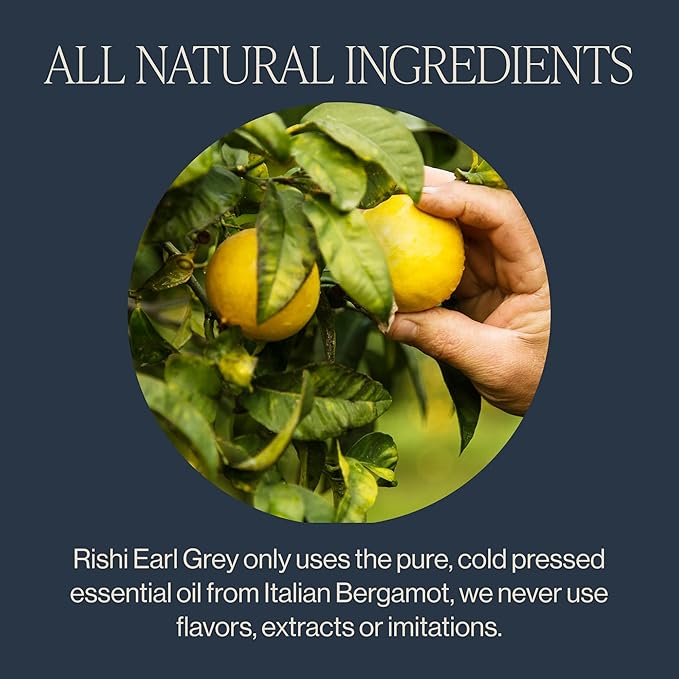 Rishi Tea Earl Grey Tea - Organic Loose Leaf Pure Black Tea with Bergamot Oil Energizing &amp Caffeinated - 16 Ounces 50+ Servings
