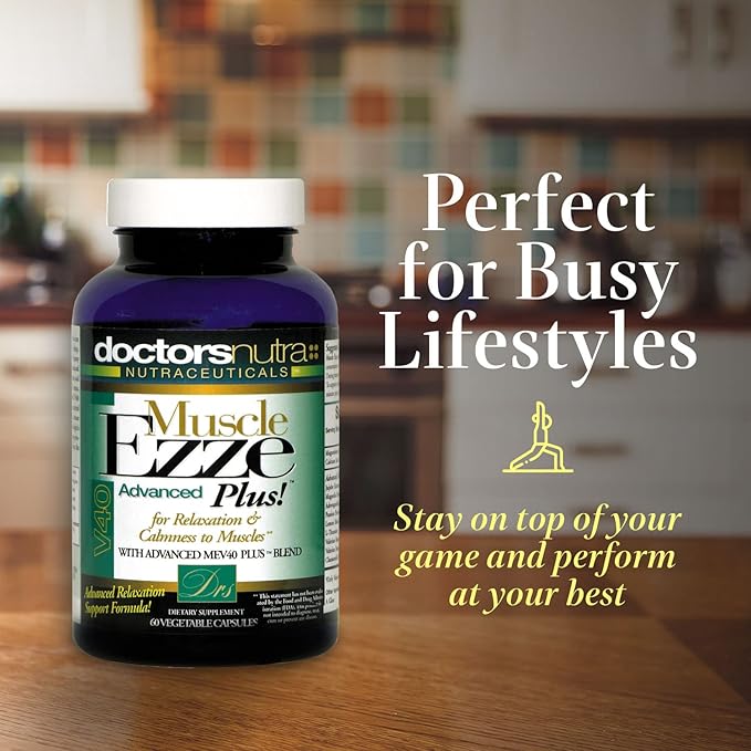 Muscle Ezze Plus (Pack of 2) - Day or Night Use Natural Relaxant - Gluten-Free - 120 Veg. Capsules