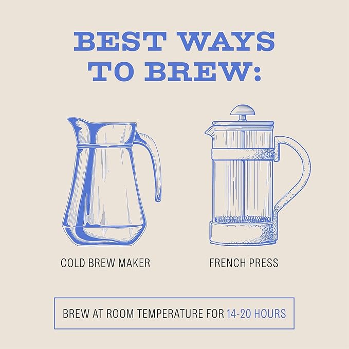 Bizzy Organic Cold Brew Coffee | Dark &amp Bold Blend | Coarse Ground Coffee | Dark Roast | Micro Sifted | Specialty Grade | 100% Arabica | 2 LB