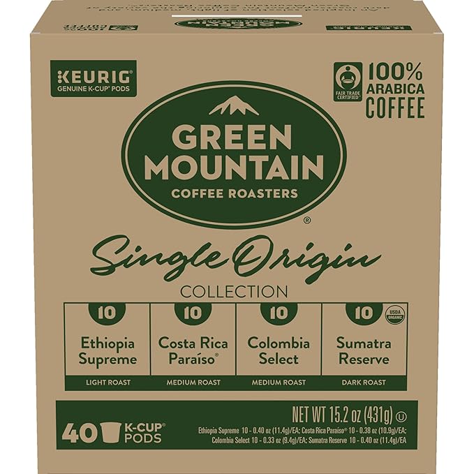 Keurig Green Mountain Coffee Roasters Single Origin Collection Variety Pack Single-Serve K-Cup Pods 40 Count