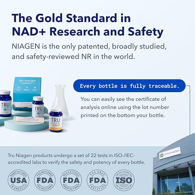 TRU NIAGEN NAD+ Booster with Hydration &amp Prebiotic Support Award-Winning Nicotinamide Riboside Mixing Powder for Cellular Energy Repair &amp Healthy Aging - 30ct/300mg Stick Packs: On-The-Go Sup