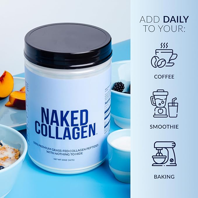 NAKED Collagen Coffee Creamer Vanilla 40 Servings + Collagen Peptides Protein Powder Unflavored 60 Servings Bundle: Non-GMO Keto Gluten-Free Paleo-Friendly Soy-Free.