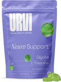 URVI® Neuro Gummies – 500mg Glycine 150mg L-Theanine (high Potency) Vitamins B1 &amp B6 for Rest &amp Sleep Relaxation Calm Focus Stress Relief – Caffeine- &amp Sugar-Free– Green Tea &amp App