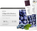 Korean Collagen Jelly Sticks - 25 Blueberry Flavored Marine Collagen Peptide Snacks for Anti-Aging- Collagen Protein Sugar-Free Travel Packs for Hair &amp Nail Strength