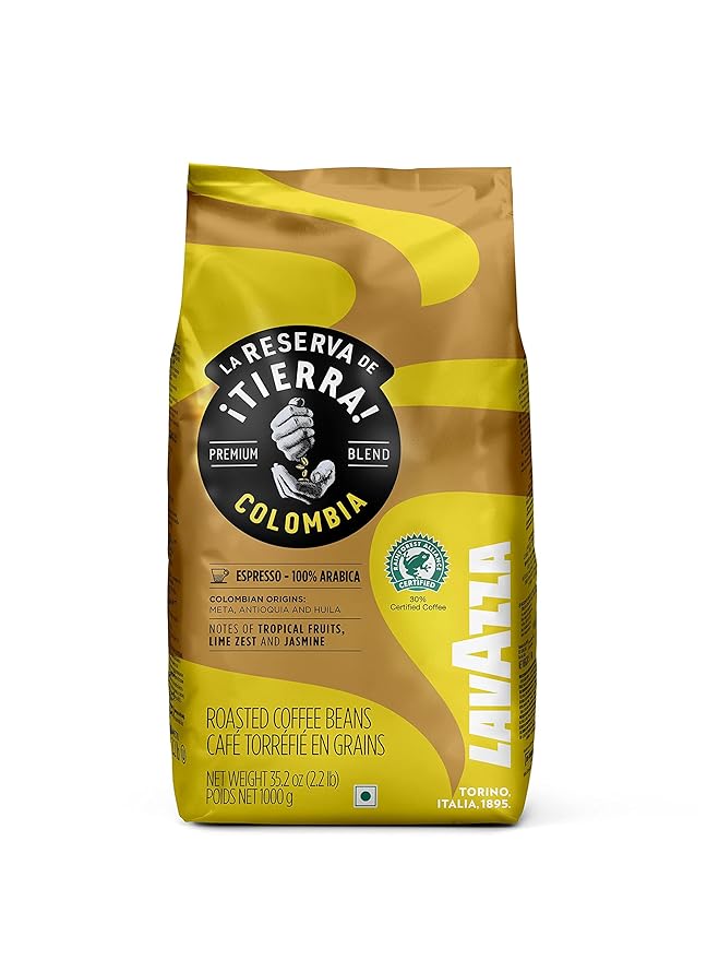 Lavazza ¡TIERRA! Colombia 100% Arabica Whole Bean Espresso Coffee 2.2 Pound Notes of tropical fruit are accompanied by scents of lime peel and jasmine