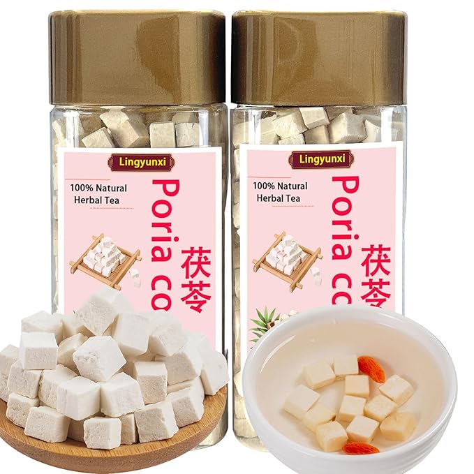 Poria Cocos Tea Fu Ling 17.64oz/500g Chinese Herbal Ingredient for Beverage Soup Porridge &amp Baking White Poria Cocos 茯苓 茯苓块