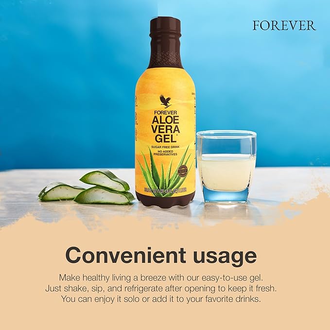 Forever Living - Aloe Vera Gel Pure Inner Leaf Juice 99.7% Aloe Content Preservative-Free 33.8 fl oz