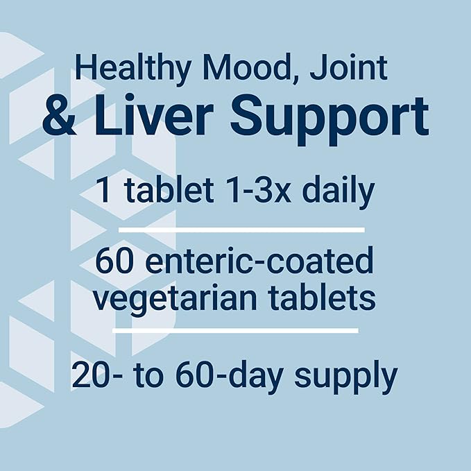 Life Extension Same S-Adenosyl-Methionine 400 mg Best-Selling Mood Health Liver Health and Joint Support Supplement Non-GMO Vegetarian Gluten Free 60 enteric-Coated Tablets