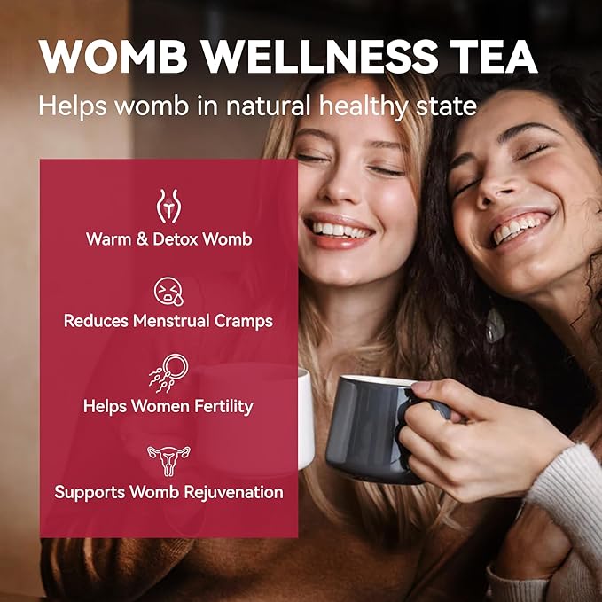 Laicuherb Womb Detox Herbal Tea for Women Healthy Pregnancy Pack of 2 Natural Fertility Tea for Get Pregnant Fast &amp Hormone Balance 20 Pyramid Tea Bags Vegan Caffeine Free
