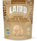 Laird Superfood Organic Lions Mane Mushroom Powder for Cognitive Function and Immune Support 3.17 oz. Bag Pack of 1