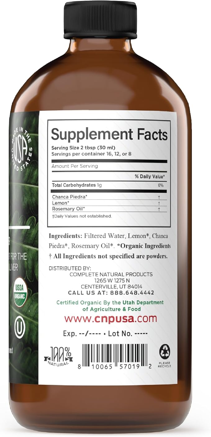 Chanca Piedra Organic Liquid Extract 16oz - Natural Stone Breaker Dissolver Kidney Cleanse Support Phyllanthus Niruri Concentrate Tincture Alcohol Free Cold Pressed Concentrate Formula USA Made