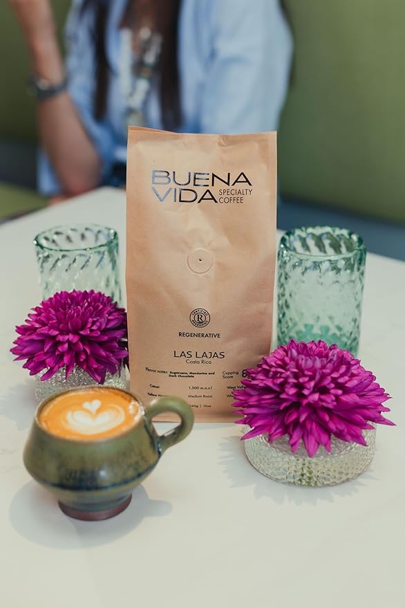 Buena Vida Speacialty Coffee - Las Lajas Ground Yellow Honey - Costa Rican Regenerative Coffee (12 oz)