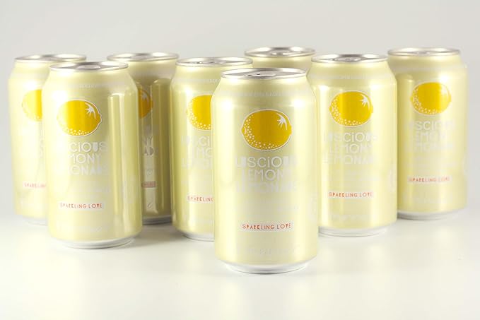 KauffmanTreats Frannie Sparkling Beverage- Zero Calories &amp Sugar Aspertame Free: 24-Ct Case 12 Oz. Cans (Luscious Lemonade)