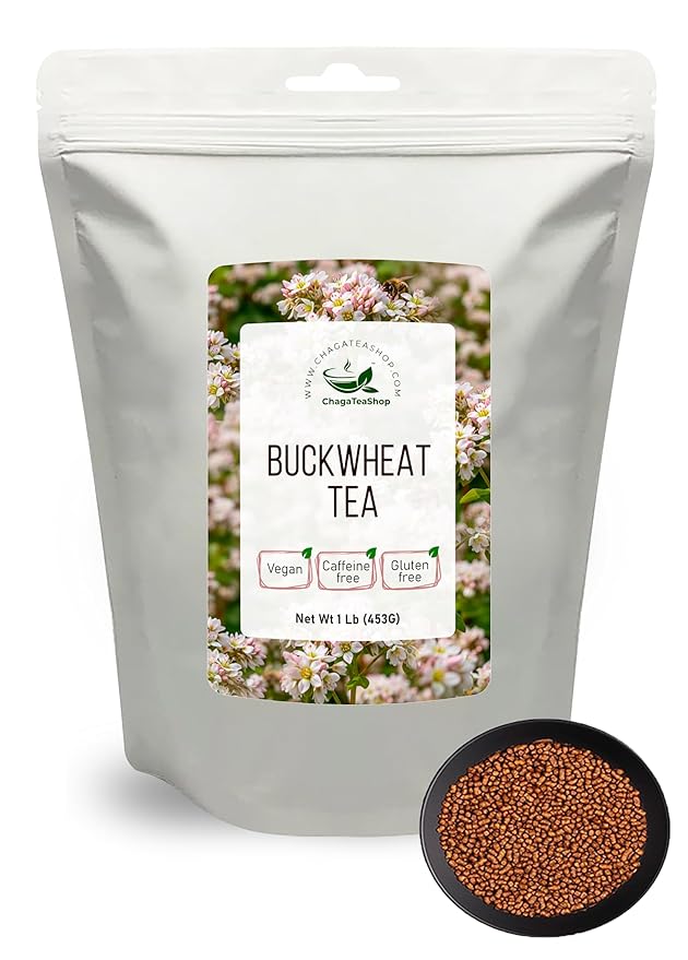 Tartary Buckwheat Tea Premium Grade Roasted Non-GMO Gluten-Free Vegan Caffeine-Free (NET WT 1 LB (453 G))