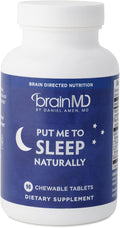 BRAINMD Dr Amen Put Me To Sleep Naturally - 90 Chewable Tablets - with Melatonin L-Theanine Magnesium GABA Vitamin B6 &amp 5-HTP - Gluten Free - 45 Servings