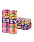 Babe Organic Yerba Mate Energy Drinks | NO SUGAR ADDED with 150mg Plant-Based Caffeine | Natural Yerba Mate Tea with No Crash No Jitters - Peach Mango &amp Passion Dragon (12 x 12oz Cans)