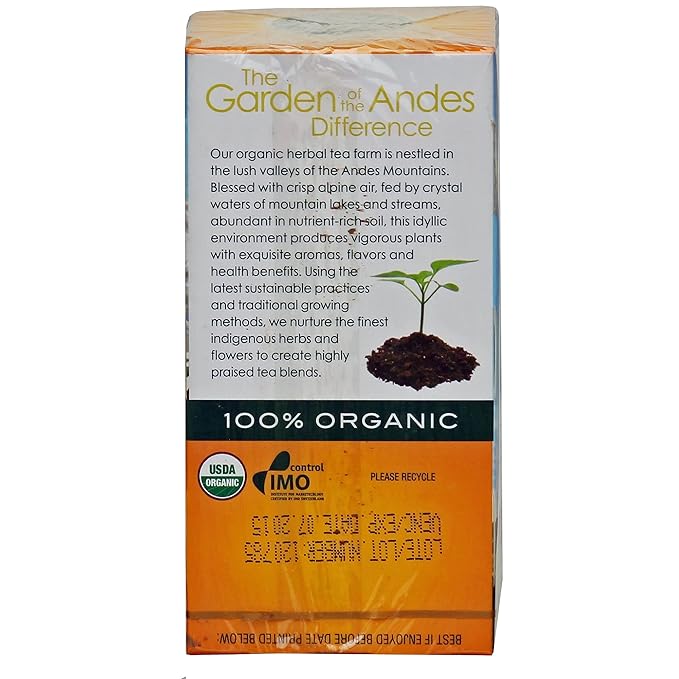 Garden of the Andes Herbal Organic Decaf Chamomile Hot Tea Bags 0.9 oz 20 Tea Bag Count (Pack of 3 Boxes)