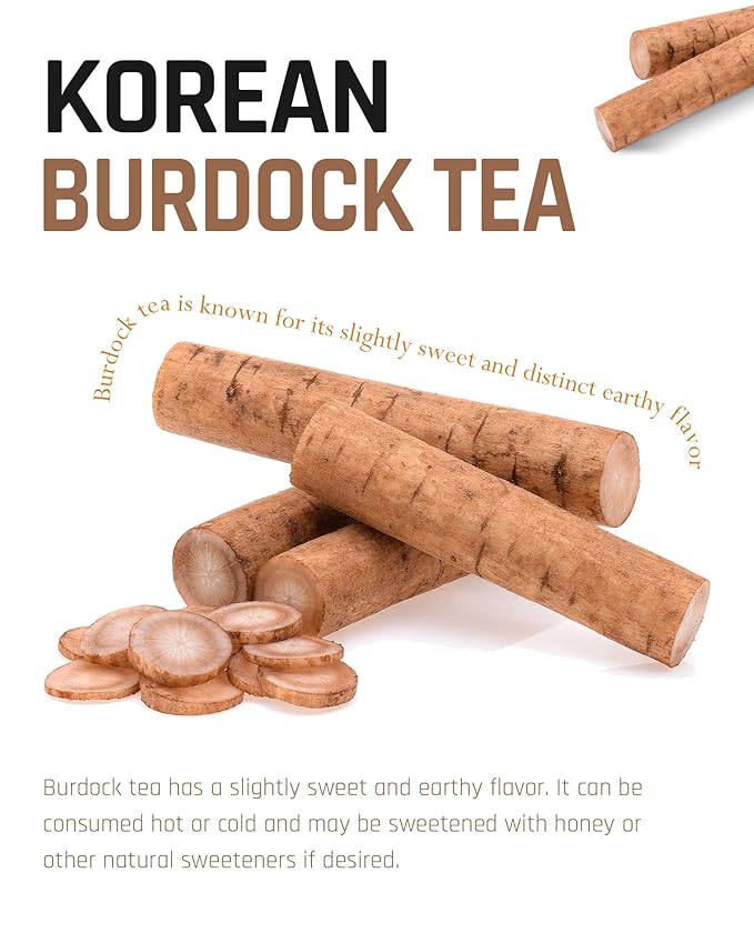Ssanggye Burdock Tea 1.0g x 100 Tea Bags Bulk Size Premium Korean Herbal Hot Cold Hygienic Single Teabag Earthy Herb Soft Taste 우엉차 4 Seasons Made in Korea