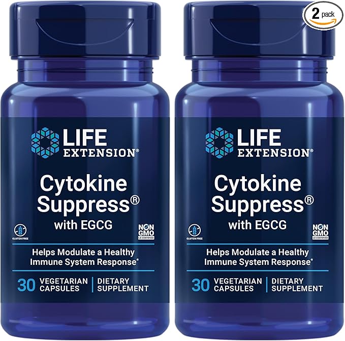 Life Extension Cytokine Suppress with EGCG30 Count (Pack of 2)