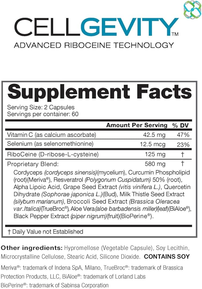 Advanced Riboceine Technology 120 Vegetable Capsules 60 Servings (Pack of 2)